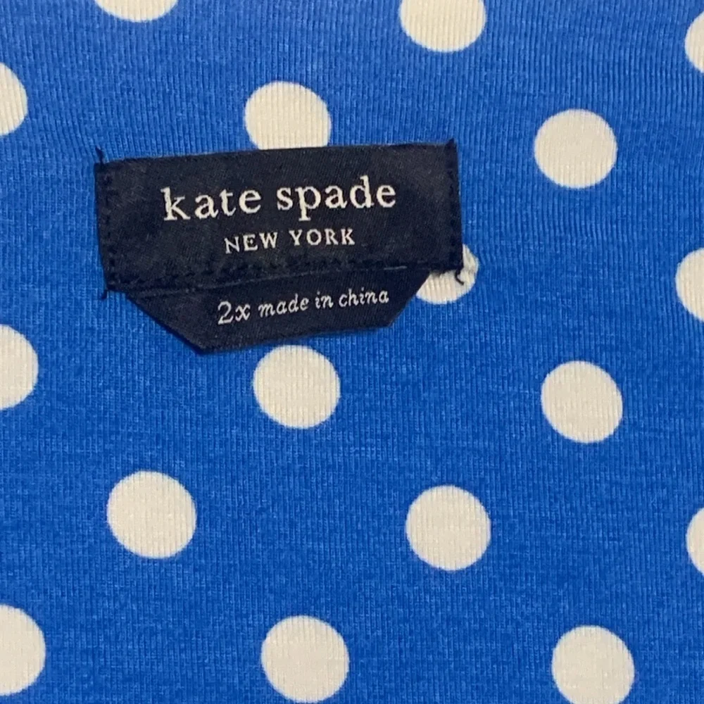 Kate Spade Pajamas 2-Piece Top Pants Set Sz 2X Blue White Polka Dot NWT